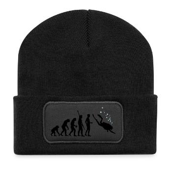 evolution_taucher_c_2c - Recycelte Patch Beanie - Schwarz - Vorne