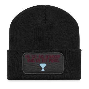 On est pas beaucoup mais on est pleins - Beanie recyclé à patch - noir - Devant