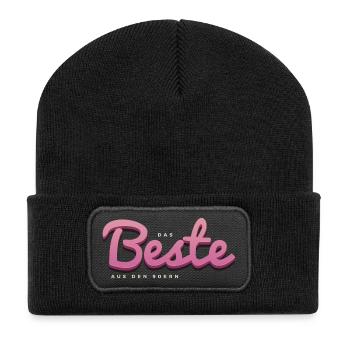 Das Beste aus den 90ern - Recycelte Patch Beanie - Schwarz - Vorne