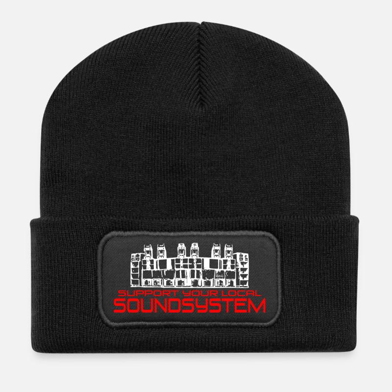 support your local soundsystem - Recycelte Patch Beanie - Schwarz