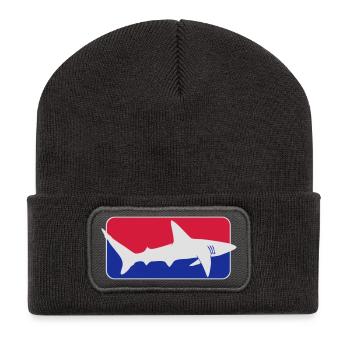 league_shark x_vec_3 de - Recycelte Patch Beanie - Dunkelgrau - Vorne