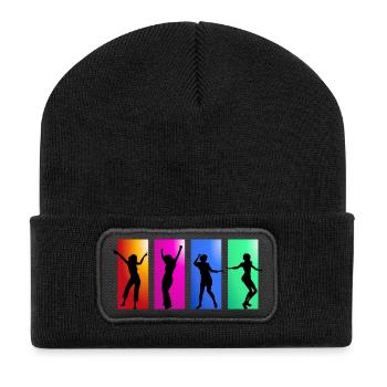 ballerina ballet dance dancer dance dancer yoga45 - Recycled Patch Beanie - black - Front