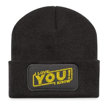 i love you i know - movie quote gift - Recycled Patch Beanie - dark grey - Front