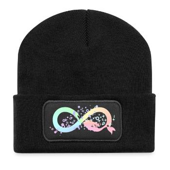 Meerjungfrau mermaid Infinty Unendlichkeit endlos - Recycelte Patch Beanie - Schwarz - Vorne