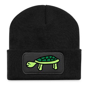 turtle - Beanie recyclé à patch - noir - Devant