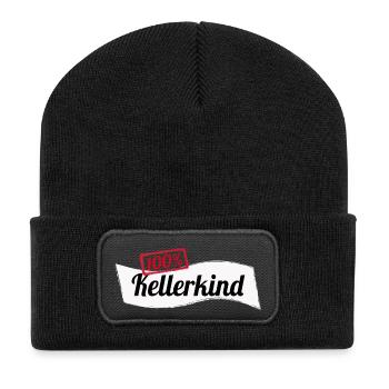Kellerkind 100% Pc Informatik Geschenk - Recycelte Patch Beanie - Schwarz - Vorne