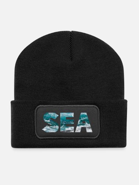 SEA - Beanie recyclé à patch - noir