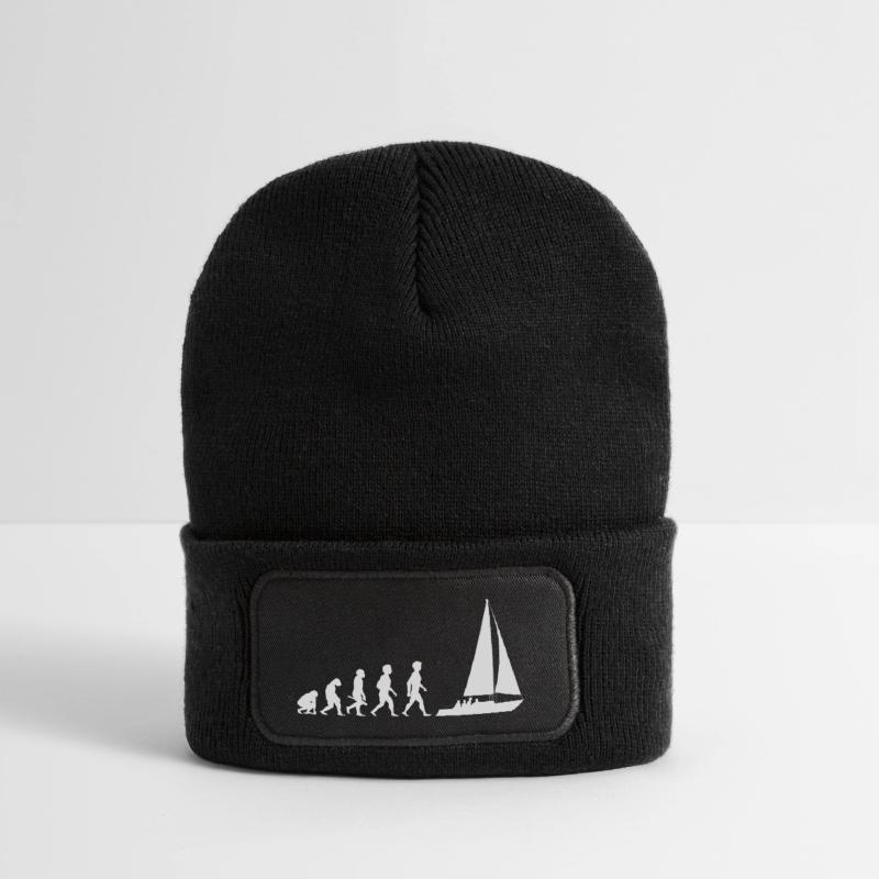 Evolution sailing sailboat sailing ship Recycled Patch Beanie