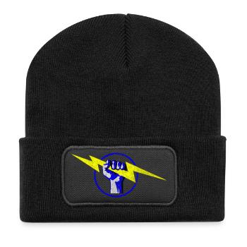 bolt & fist cerclé - Beanie recyclé à patch - noir - Devant