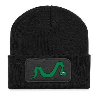 Funny Snake - Recycled Patch Beanie - black - Front