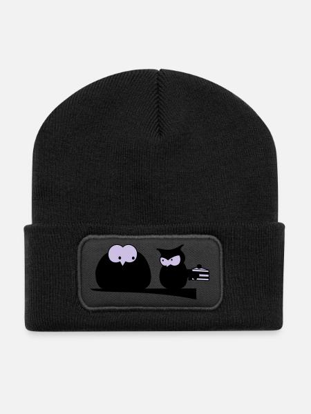 owls - Recycled Patch Beanie - black
