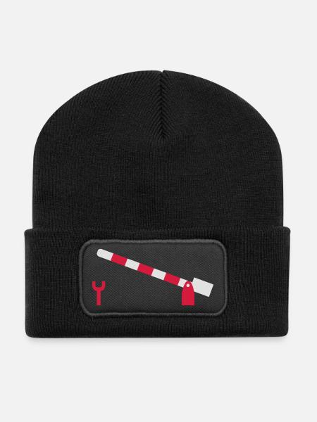 Schranke - Recycelte Patch Beanie - Schwarz