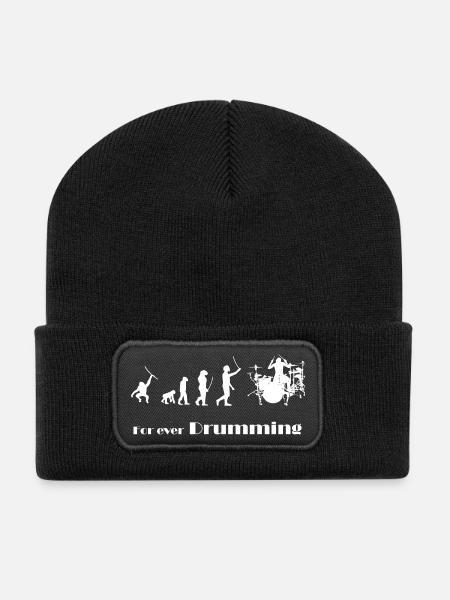 Evolution - For ever Drumming - Recycelte Patch Beanie - Schwarz