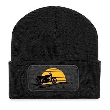 Fahrzeug - Simson Sonne - Recycelte Patch Beanie - Schwarz - Vorne