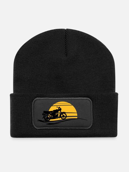 Fahrzeug - Simson Sonne - Recycelte Patch Beanie - Schwarz