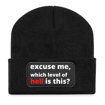 Lustige sarkastische Spruch - Recycelte Patch Beanie - Schwarz - Vorne