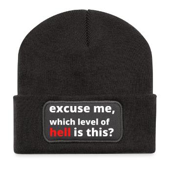 Funny Sarcastic Saying - Recycled Patch Beanie - dark grey - Front
