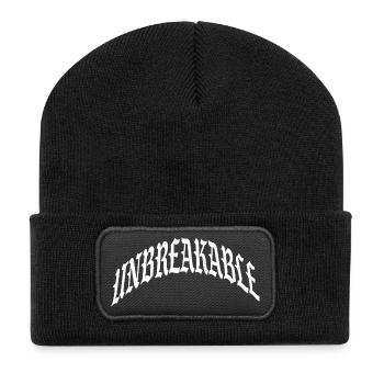 unbreakable unstoppable indomitable gym illegal - Recycelte Patch Beanie - Schwarz - Vorne