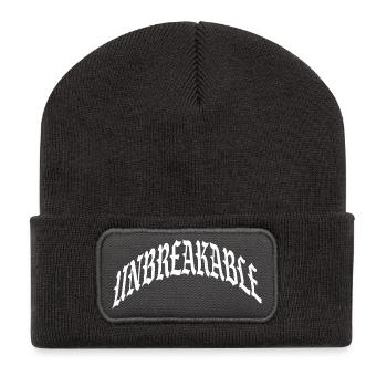 unbreakable unstoppable indomitable gym illegal - Recycelte Patch Beanie - Dunkelgrau - Vorne