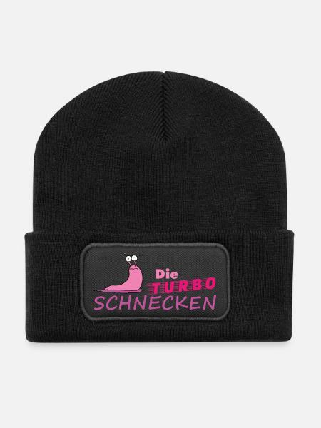 Muddy run shirt mud Matsch Laufshirt Team Schnecke - Recycelte Patch Beanie - Schwarz