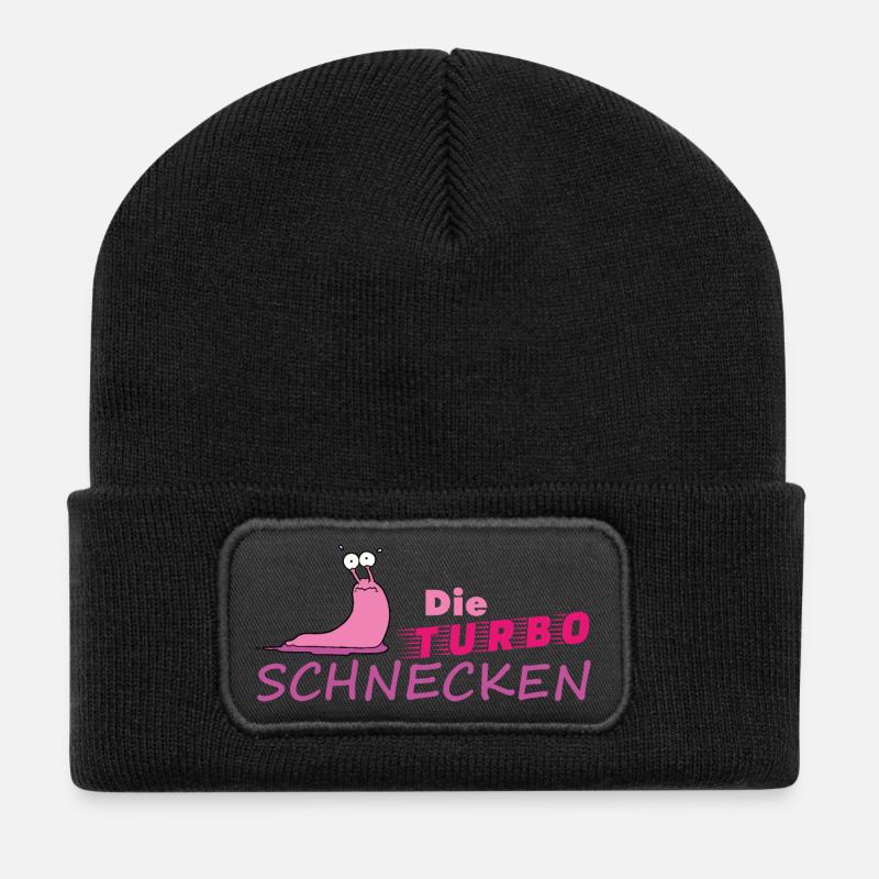 Muddy run shirt mud Matsch Laufshirt Team Schnecke - Recycelte Patch Beanie - Schwarz