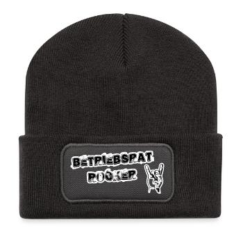 Betriebsrat Rocker black background - Recycelte Patch Beanie - Dunkelgrau - Vorne