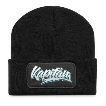 Kapitän Segeln Motorboot Boot Schiff Segler - Recycelte Patch Beanie - Schwarz - Vorne
