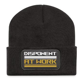 Disponent au travail blanc - Beanie recyclé à patch - charbon - Devant