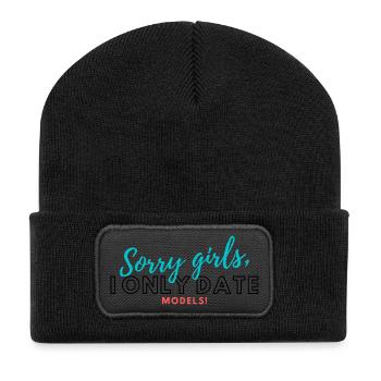 Sorry Girls, Models – Farbexplosion - Recycelte Patch Beanie - Schwarz - Vorne