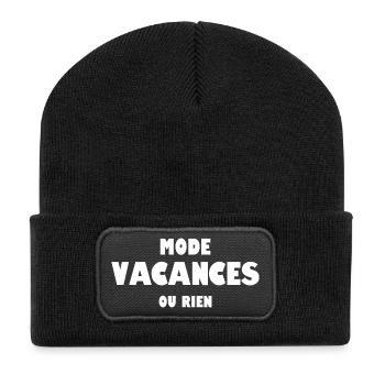 Mode vacances ou rien - Beanie recyclé à patch - noir - Devant