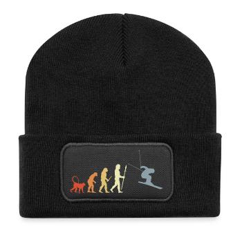 Entwicklung eines Skifahrers - Recycelte Patch Beanie - Schwarz - Vorne