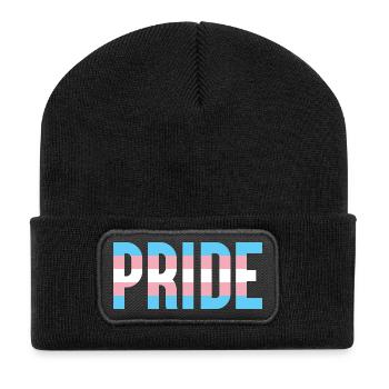 Pride Month LGBT - Trans Pride - Recycelte Patch Beanie - Schwarz - Vorne