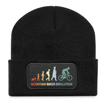 Mountainbiker Evolution - Recycelte Patch Beanie - Schwarz - Vorne