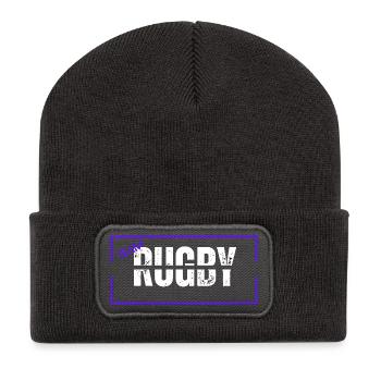 Team rugby blue - Recycled Patch Beanie - dark grey - Front