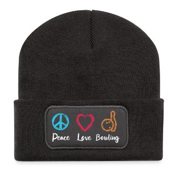 Peace Love Bowling - Recycled Patch Beanie - dark grey - Front