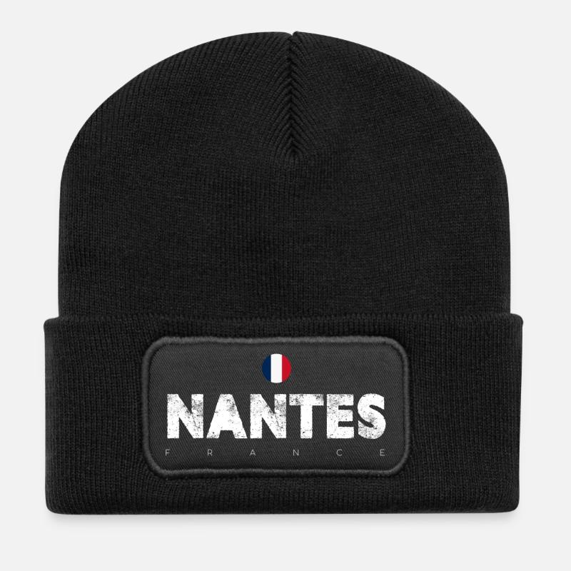 Nantes - Recycelte Patch Beanie - Schwarz