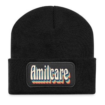 Vintage rétro Amilcare T-Shirt cadeau T-Shirt - Beanie recyclé à patch - noir - Devant