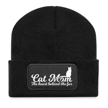 Mother cat - Recycled Patch Beanie - black - Front