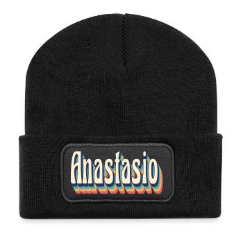 Anastasio t-shirt rétro vintage t-shirt cadeau - Beanie recyclé à patch - noir - Devant