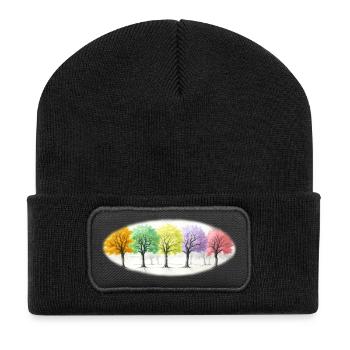 Arbres colorés Forêt d’arbres - Beanie recyclé à patch - noir - Devant