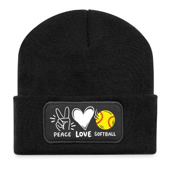 Softball-Spieler Softball - Recycelte Patch Beanie - Schwarz - Vorne