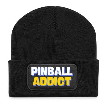 cool Pinball Addict lettering - Recycled Patch Beanie - black - Front