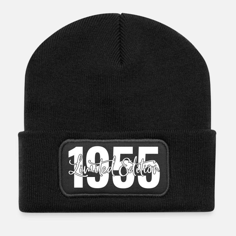 Limited Edition 1955 - Recycelte Patch Beanie - Schwarz