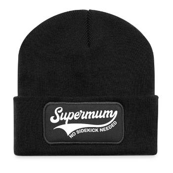 Supermum No Sidekick Needed - Recycled Patch Beanie - black - Front