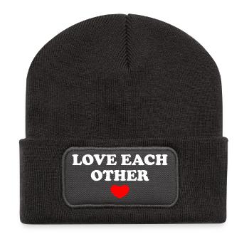 Aimez-vous les uns les autres - Beanie recyclé à patch - charbon - Devant