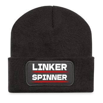 Linker Spinner - politisch links gegen rechts - Recycelte Patch Beanie - Dunkelgrau - Vorne