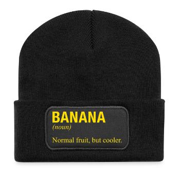 BANANA Banane - Recycelte Patch Beanie - Schwarz - Vorne