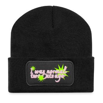 Two Cats Too Late Crazy Catlady - Recycled Patch Beanie - black - Front