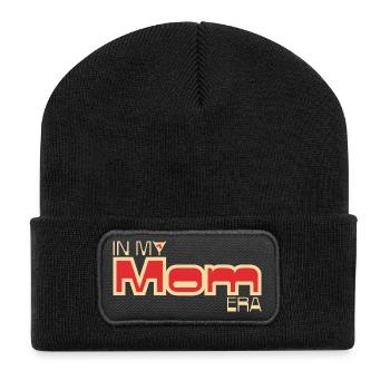 In My Mom Era – Nostalgisches Mama-Design - Recycelte Patch Beanie - Schwarz - Vorne