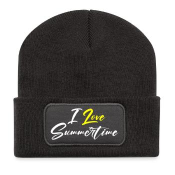 Ich Liebe Sommer - Recycelte Patch Beanie - Dunkelgrau - Vorne
